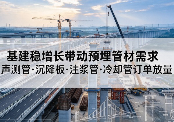 金安基建稳增长带动预埋监测管材需求，声测管、沉降板、注浆管订单持续放量